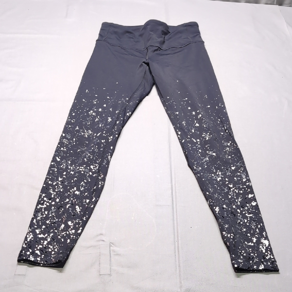 Lululemon‎ Athletica Womens Gray White Gradient Leggings Speed Wunder Size 6